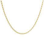 Gold Plated Sterling Silver 2mm Rolo Chain Necklace 18 Inches