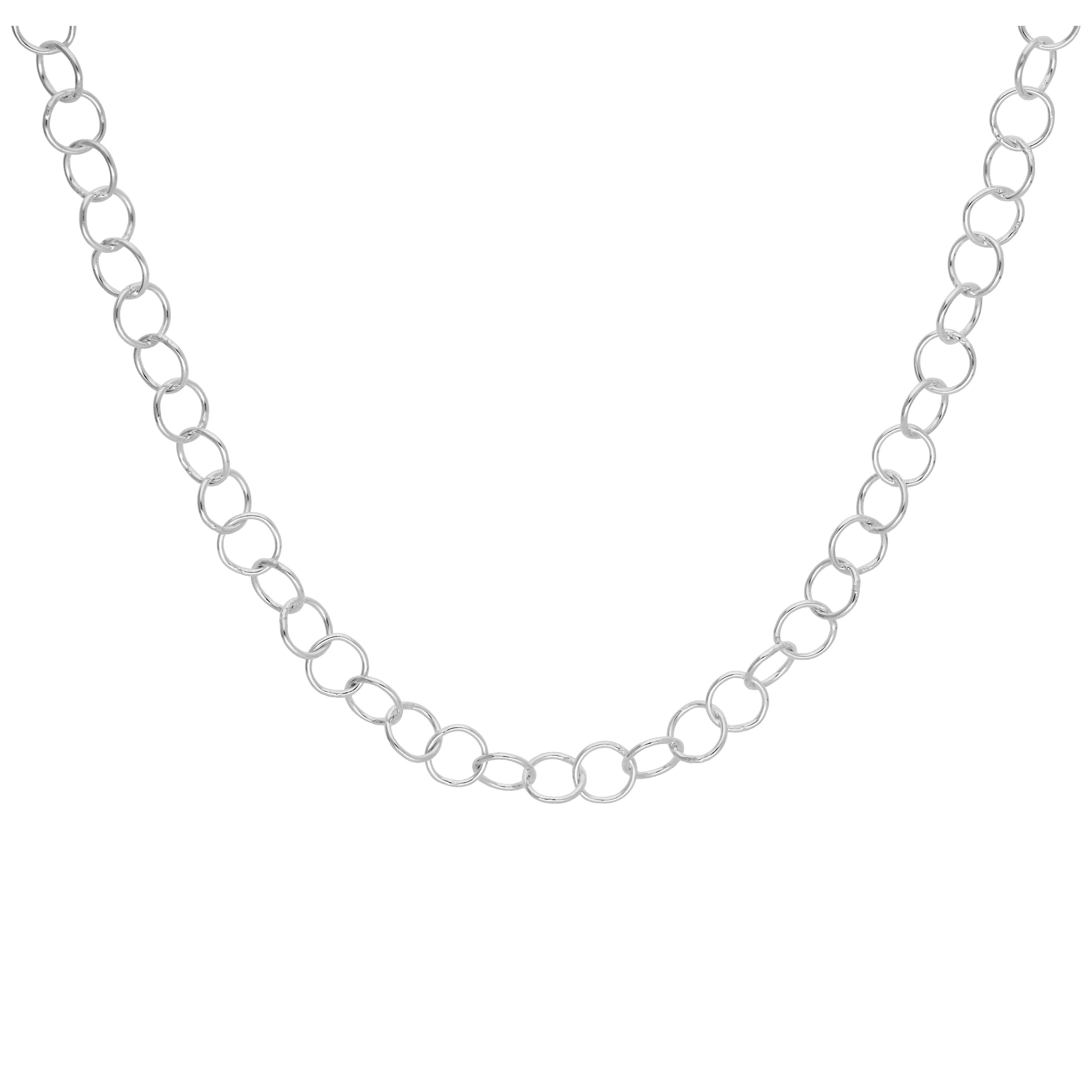 Sterling Silver Light 5mm Rolo Link Chain Necklace 18 Inches