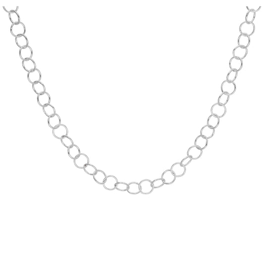 Sterling Silver Light 5mm Rolo Link Chain Necklace 18 Inches