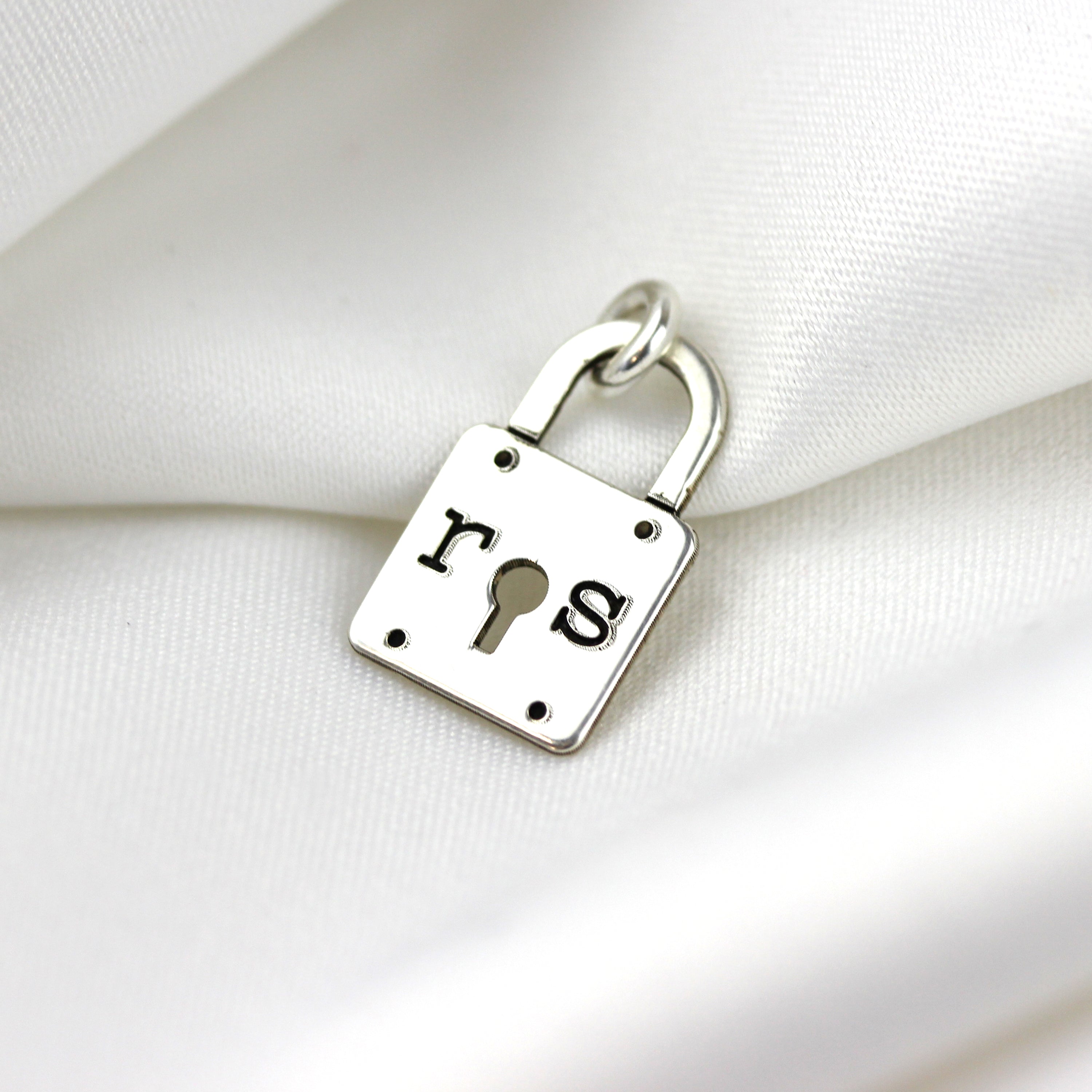 Bespoke Sterling Silver Keyhole Padlock Charm