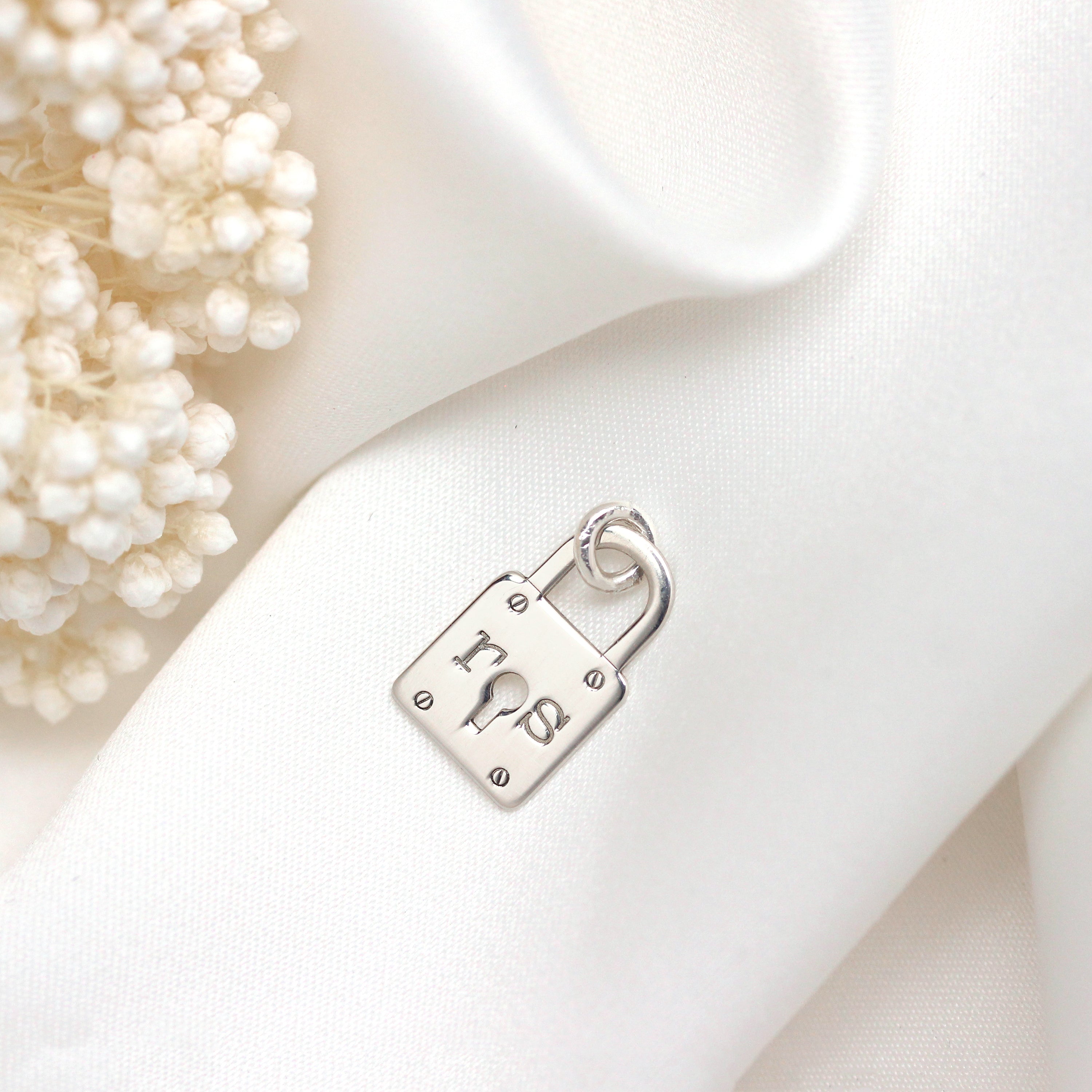 Bespoke Sterling Silver Keyhole Padlock Charm