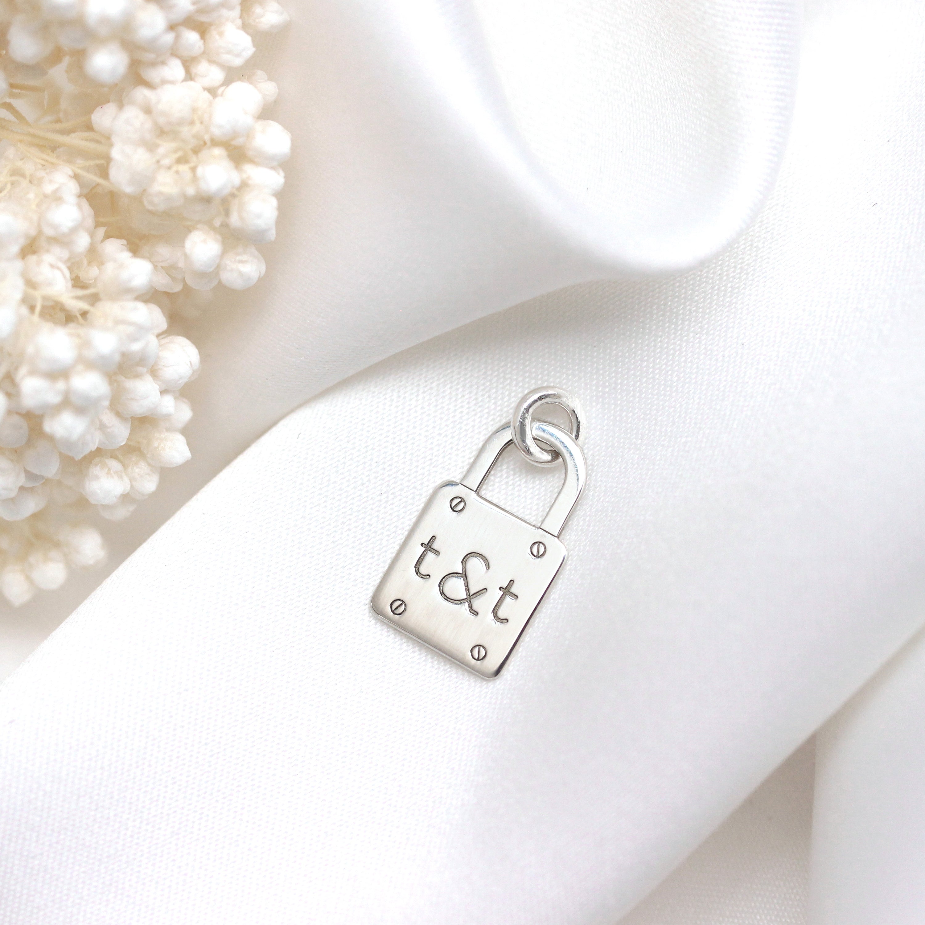 Bespoke Sterling Silver Initials Padlock Charm