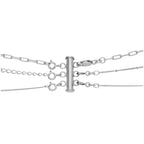 Sterling Silver 3 Row Bolt Ring Tube Layer Necklace Clasp