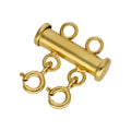 Gold Plated Sterling Silver 2 Row Bolt Ring Layer Necklace Clasp