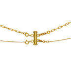Gold Plated Sterling Silver 2 Row Bolt Ring Layer Necklace Clasp