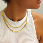 Gold Plated Sterling Silver 2 Row Bolt Ring Layer Necklace Clasp