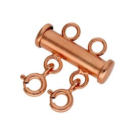 Rose Gold Plated Sterling Silver 2 Row Layer Necklace Clasp