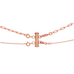 Rose Gold Plated Sterling Silver 2 Row Layer Necklace Clasp