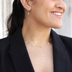 Gold Plated Sterling Silver Multi Trio CZ Cluster Necklace
