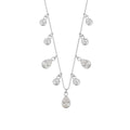 Sterling Silver Multi Tear CZ 16 Inch Adjustable Necklace