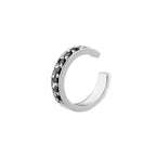 Sterling Silver Black CZ Pave Ear Cuff