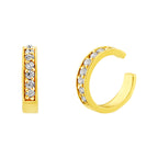 Gold Plated Sterling Silver Clear CZ Pave Ear Cuff