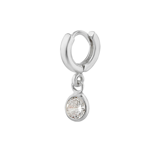 Tiny Sterling Silver 4mm CZ Charm 8mm Helix 26Ga Piercing