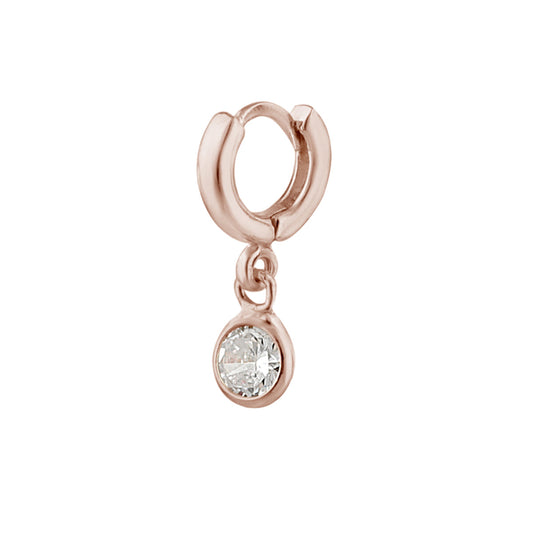 Tiny Rose Gold Plated Sterling Silver CZ Helix 26Ga Piercing