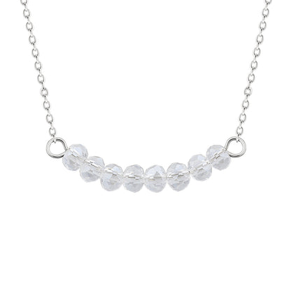 Sterling Silver CZ Bead Adjustable 16 Inch Necklace