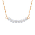 Rose Gold Plated Sterling Silver CZ Beaded 16 Inch Necklace