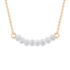 Rose Gold Plated Sterling Silver CZ Beaded 16 Inch Necklace