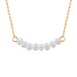 Rose Gold Plated Sterling Silver CZ Beaded 16 Inch Necklace