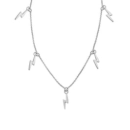 Sterling Silver Multi Lightning Adjustable 16 Inch Necklace