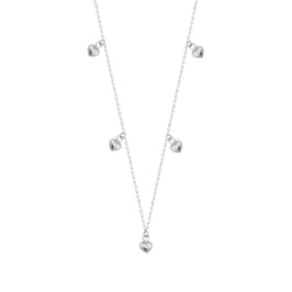 Sterling Silver Multi Heart 16 Inch Adjustable Necklace