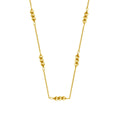 Gold Plated Sterling Silver Triple Bead 16 Inch Necklace