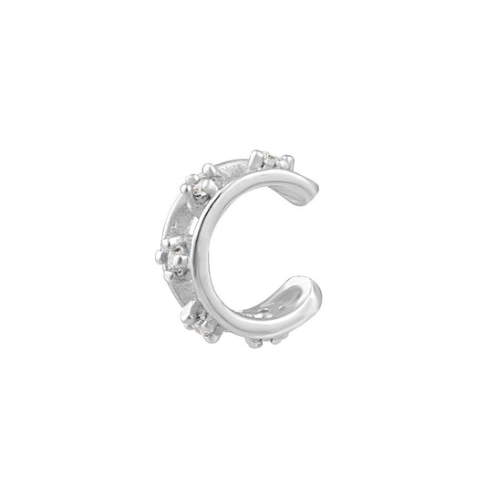 Sterling Silver Double CZ Ear Cuff