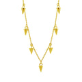 Gold Plated Sterling Silver Multi Spike 16 inch Necklace