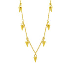 Gold Plated Sterling Silver Multi Spike 16 inch Necklace