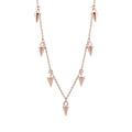 Rose Gold Plated Sterling Silver Multi Spike 16 Inch Necklace