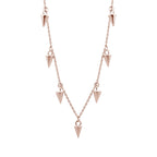 Rose Gold Plated Sterling Silver Multi Spike 16 Inch Necklace