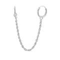 Sterling Silver Singapore Chain Double 10mm Hoop Earring