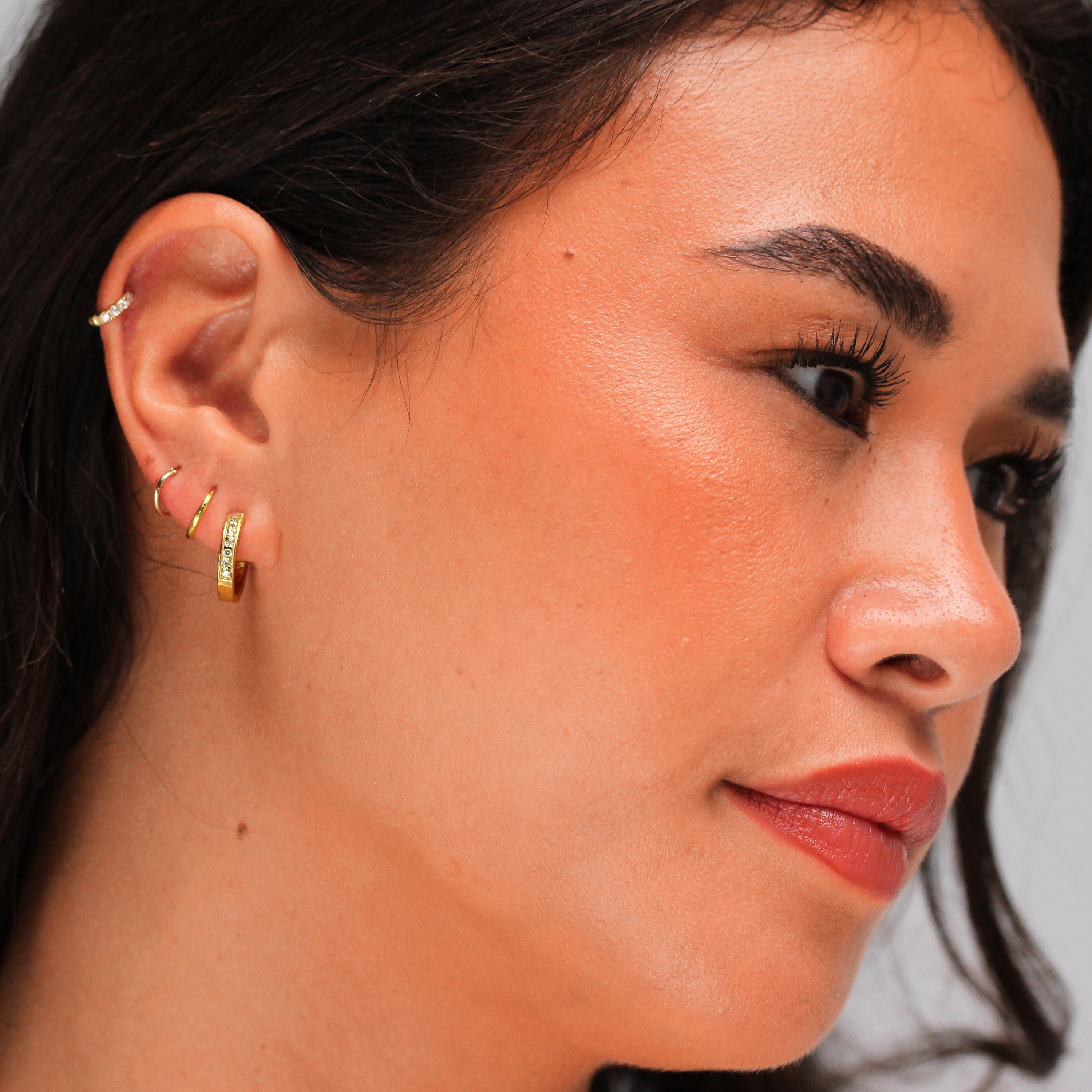 Gold Plated Sterling Silver Peridot CZ 15mm Hoop Earrings