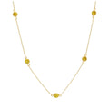 Gold Plated Sterling Silver Multi Citrine CZ Birthstone Necklace