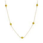 Gold Plated Sterling Silver Multi Citrine CZ Birthstone Necklace