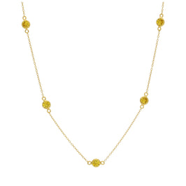 Gold Plated Sterling Silver Multi Citrine CZ Birthstone Necklace