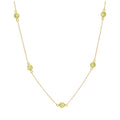 Gold Plated Sterling Silver Multi Peridot CZ Birthstone Necklace
