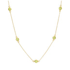 Gold Plated Sterling Silver Multi Peridot CZ Birthstone Necklace