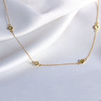 Gold Plated Sterling Silver Multi Peridot CZ Birthstone Necklace