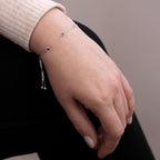 Sterling Silver Multi Amethyst CZ Adjustable Bracelet