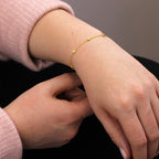 Gold Plated Sterling Silver Multi Clear CZ Adjustable Bracelet
