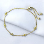 Gold Plated Sterling Silver Citrine CZ Adjustable Bracelet