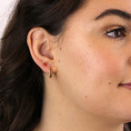Gold Plated Sterling Silver Garnet CZ Claw 4mm Stud Earrings