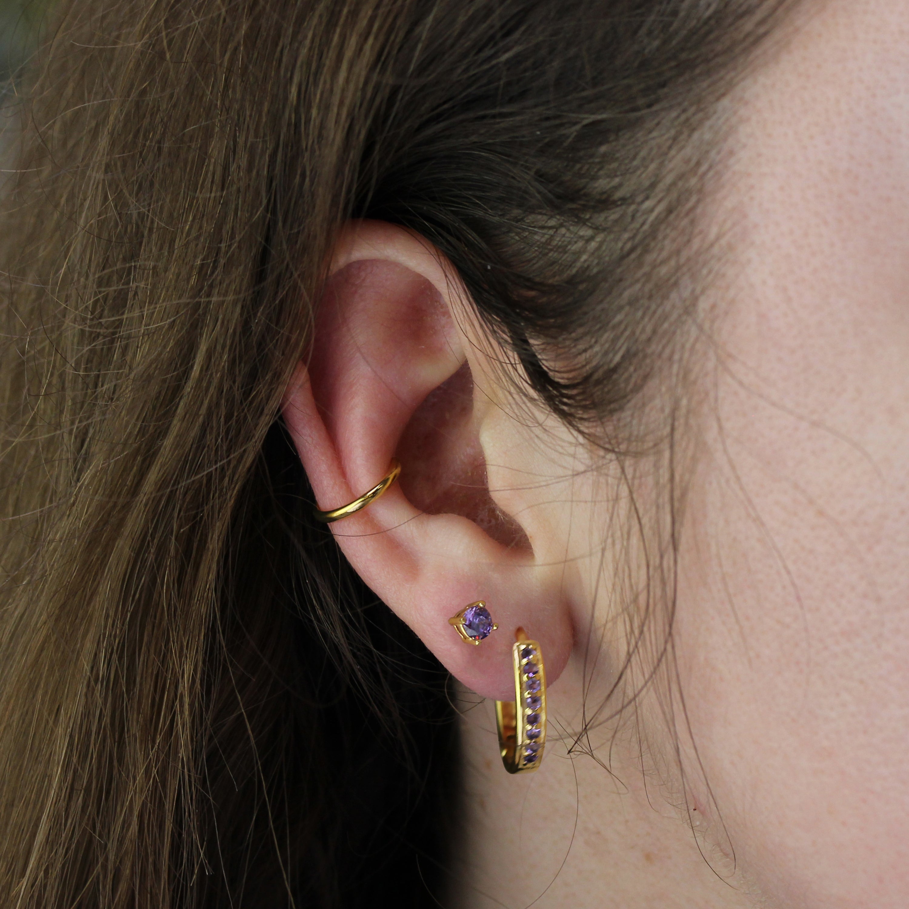 Gold Plated Sterling Silver Plain Ear Cuff