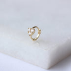 9ct Gold Tiny CZ Heart 7mm Helix Hoop 26Ga Piercing