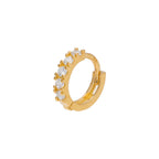 9ct Gold Tiny Pave CZ 8mm Helix Hoop 26Ga Piercing