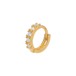 9ct Gold Tiny Pave CZ 8mm Helix Hoop 26Ga Piercing