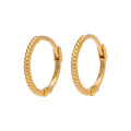 Small 9ct Gold Twist 11mm Huggie Hoop Earrings
