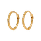 Small 9ct Gold Twist 11mm Huggie Hoop Earrings