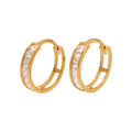 9ct Gold Princess CZ Channel Set 12mm Huggie Hoop Earrings