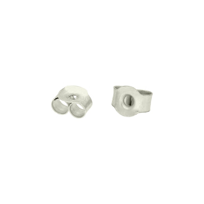 9ct White Gold Butterfly Back Scrolls - Pair - Small
